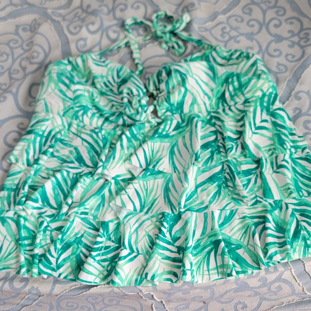 Tropical Print Tankini Top